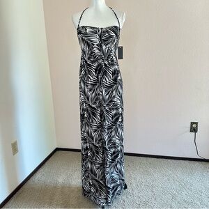 NWT Kenneth Cole Tropical Halter Maxi Dress, Size M